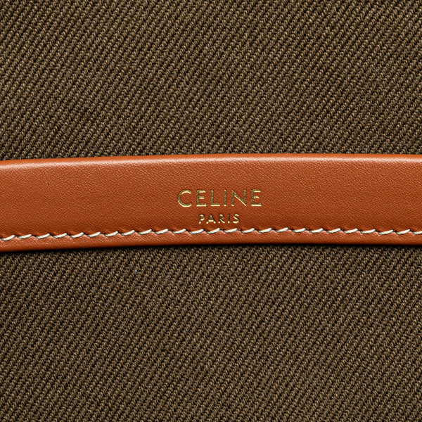 セリーヌ トリオンフ ハンドバッグ トートバッグ カーキグリーン ブラウン キャンバス レザー レディース CELINE 【中古】