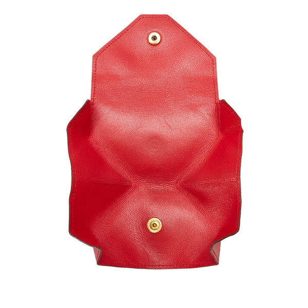 エルメス ルヴァンキャトル コインケース レッド レザー レディース HERMES 【中古】