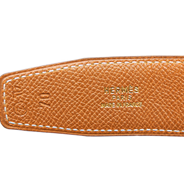 エルメス コンスタンス Hベルト ベルト サイズ：70 ブラック ブラウン レザー レディース HERMES 【中古】
