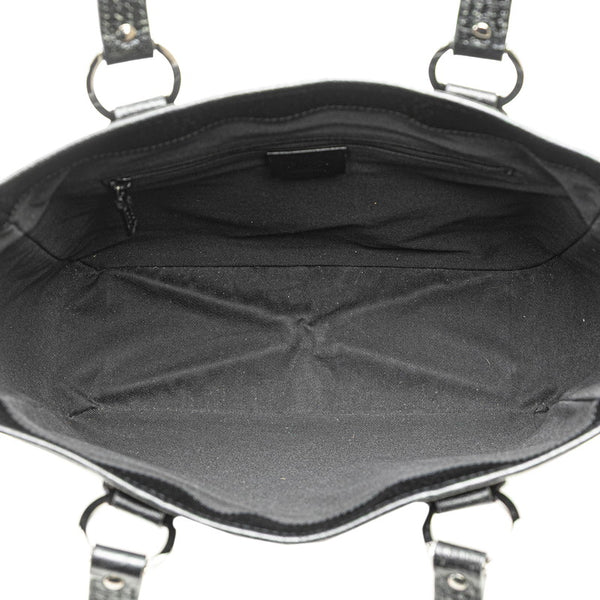 グッチ GGキャンバス ハンドバッグ トートバッグ 113019 ブラック キャンバス レザー レディース GUCCI 【中古】