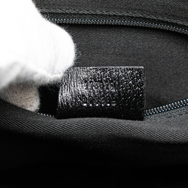 グッチ GGキャンバス ハンドバッグ トートバッグ 113019 ブラック キャンバス レザー レディース GUCCI 【中古】