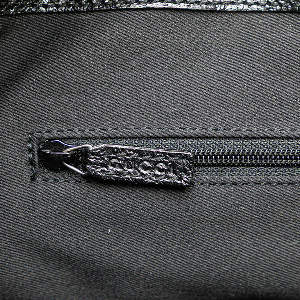 グッチ GGキャンバス ハンドバッグ トートバッグ 113019 ブラック キャンバス レザー レディース GUCCI 【中古】