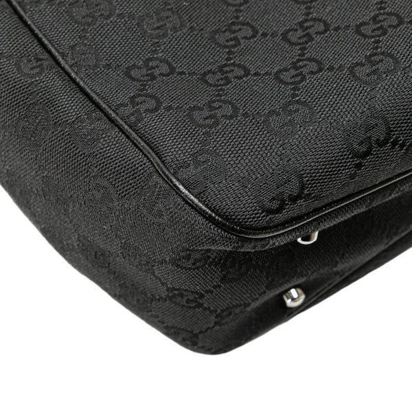 グッチ GGキャンバス ハンドバッグ トートバッグ 113019 ブラック キャンバス レザー レディース GUCCI 【中古】