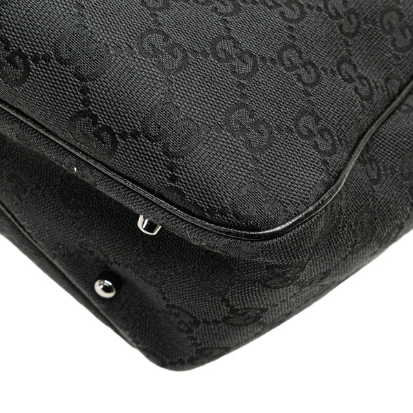 グッチ GGキャンバス ハンドバッグ トートバッグ 113019 ブラック キャンバス レザー レディース GUCCI 【中古】