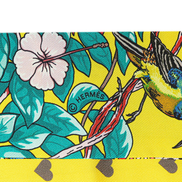 エルメス ツイリー Jungle Love Love ジャングルラブラブ スカーフ イエロー ベージュ マルチカラー シルク レディース HERMES 【中古】