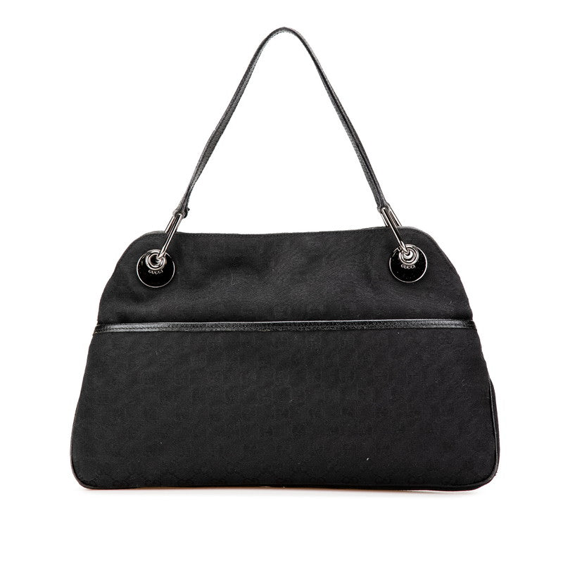 グッチ GGキャンバス ハンドバッグ トートバッグ 121023 ブラック キャンバス レザー レディース GUCCI 【中古】