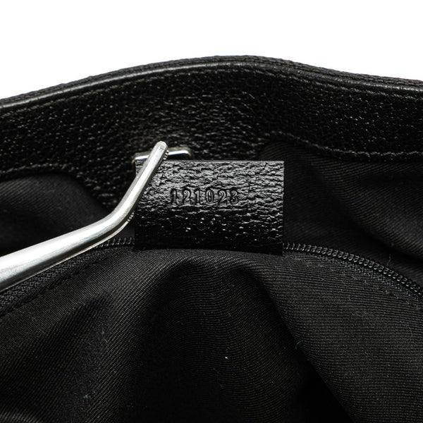 グッチ GGキャンバス ハンドバッグ トートバッグ 121023 ブラック キャンバス レザー レディース GUCCI 【中古】