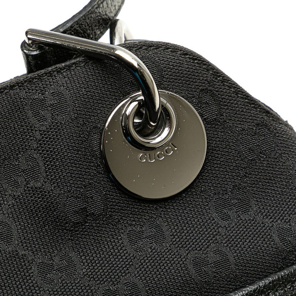 グッチ GGキャンバス ハンドバッグ トートバッグ 121023 ブラック キャンバス レザー レディース GUCCI 【中古】