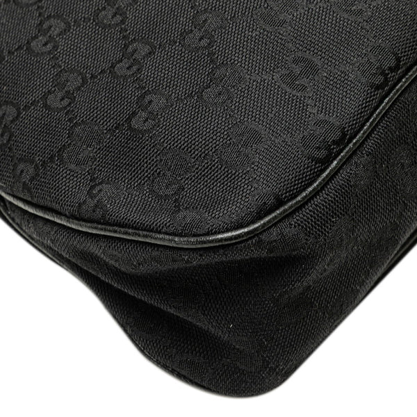 グッチ GGキャンバス ハンドバッグ トートバッグ 121023 ブラック キャンバス レザー レディース GUCCI 【中古】