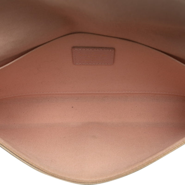 ルイ ヴィトン ダミエ アズール ポシェット フェリシー チェーン ウォレット ショルダーバッグ N40491 ホワイト PVC レザー レディース LOUIS VUITTON 【中古】