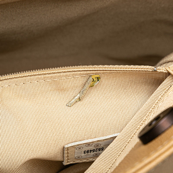 シャネル ココマーク チェーン トートバッグ ショルダーバッグ ベージュ キャビアスキン プラスチック レディース CHANEL 【中古】