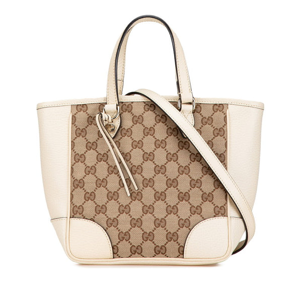 グッチ GGキャンバス ハンドバッグ ショルダーバッグ 2WAY 449241 ベージュ ホワイト レザー キャンバス レディース GUCCI 【中古】