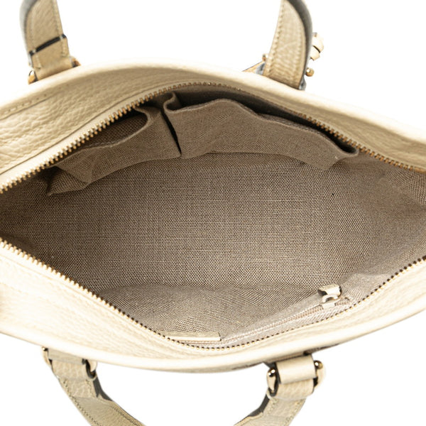 グッチ GGキャンバス ハンドバッグ ショルダーバッグ 2WAY 449241 ベージュ ホワイト レザー キャンバス レディース GUCCI 【中古】