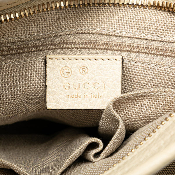 グッチ GGキャンバス ハンドバッグ ショルダーバッグ 2WAY 449241 ベージュ ホワイト レザー キャンバス レディース GUCCI 【中古】