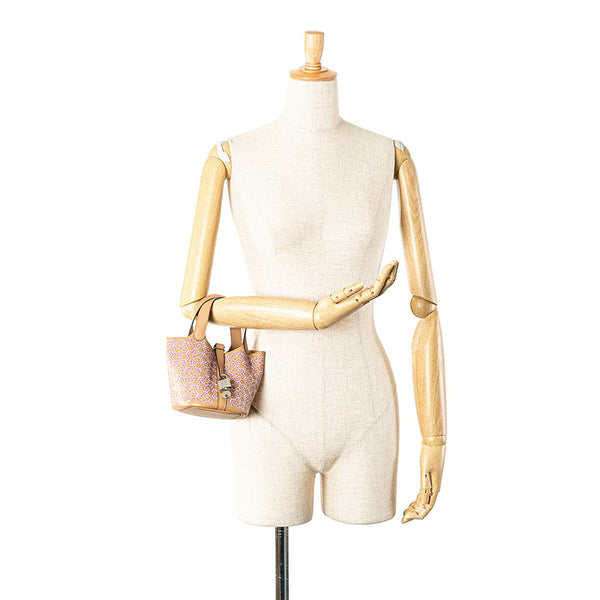 エルメス ピコタンロック ミクロ ラッキーデイジー ハンドバッグ チャイ ローズ スイフト レディース HERMES 【中古】