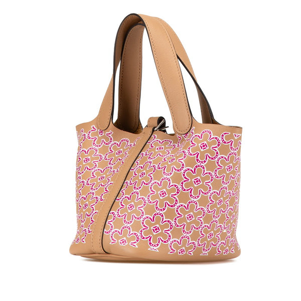 エルメス ピコタンロック ミクロ ラッキーデイジー ハンドバッグ チャイ ローズ スイフト レディース HERMES 【中古】