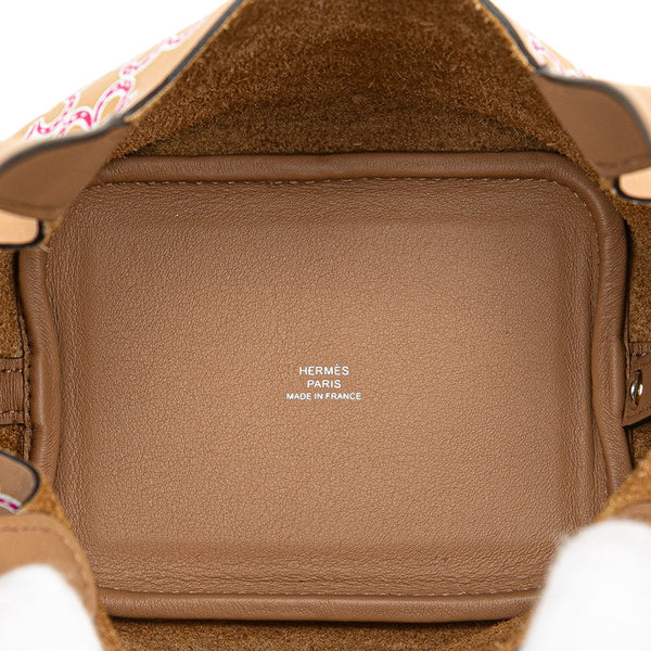 エルメス ピコタンロック ミクロ ラッキーデイジー ハンドバッグ チャイ ローズ スイフト レディース HERMES 【中古】