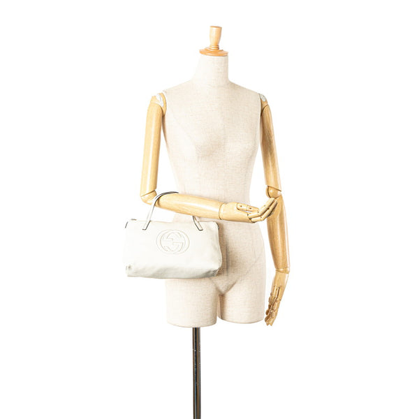 グッチ ソーホー ミニ ハンドバッグ 340618 オフホワイト レザー レディース GUCCI 【中古】