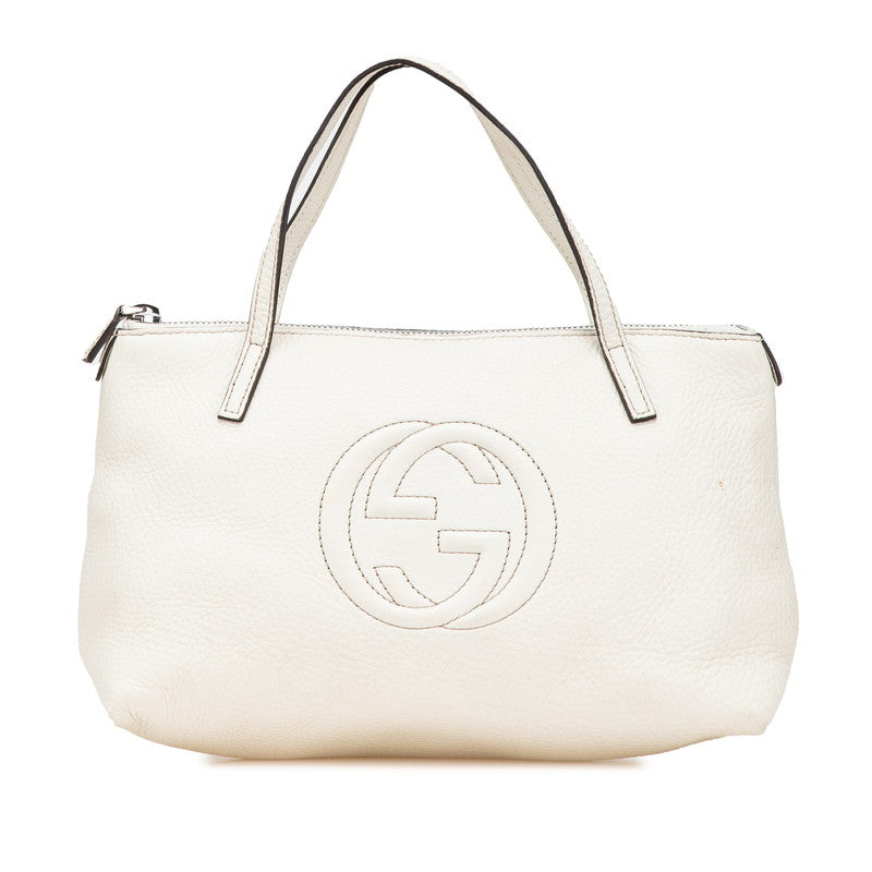 グッチ ソーホー ミニ ハンドバッグ 340618 オフホワイト レザー レディース GUCCI 【中古】