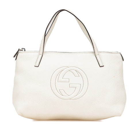 グッチ ソーホー ミニ ハンドバッグ 340618 オフホワイト レザー レディース GUCCI 【中古】