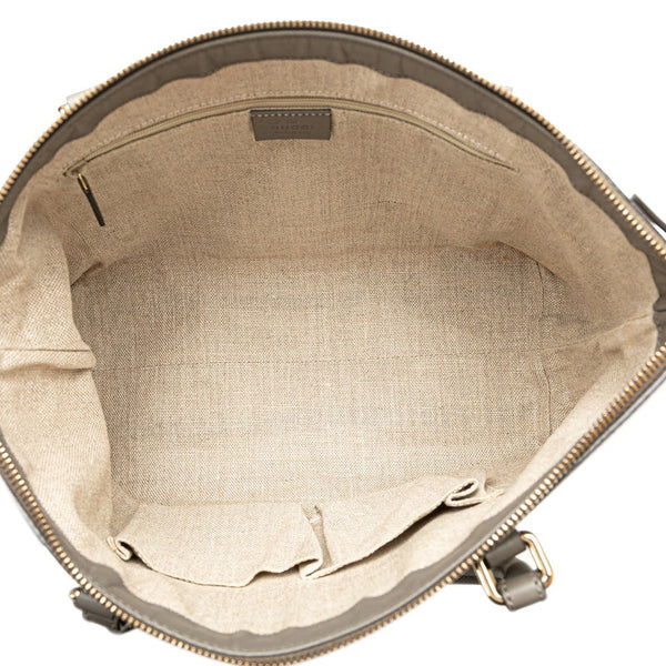 グッチ マイクログッチシマ ハンドバッグ ショルダーバッグ 2WAY 449656 グレー レザー レディース GUCCI 【中古】