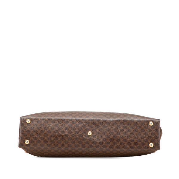 セリーヌ マカダム ビジネスバッグ ブリーフケース ショルダーバッグ 2WAY ブラウン PVC レザー メンズ CELINE 【中古】