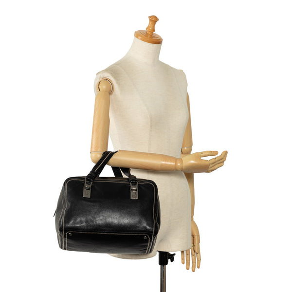 シャネル ココマーク ハンドバッグ ミニボストンバッグ ブラック レザー レディース CHANEL 【中古】