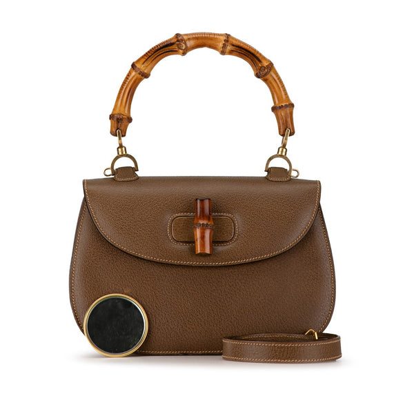 グッチ バンブー ハンドバッグ ショルダーバッグ 2WAY 000 2029 0633 カーキ レザー レディース GUCCI 【中古】