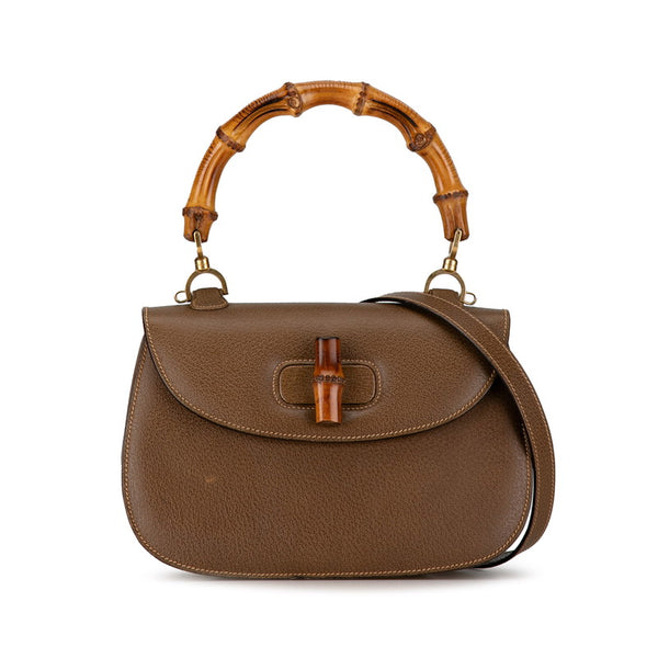 グッチ バンブー ハンドバッグ ショルダーバッグ 2WAY 000 2029 0633 カーキ レザー レディース GUCCI 【中古】