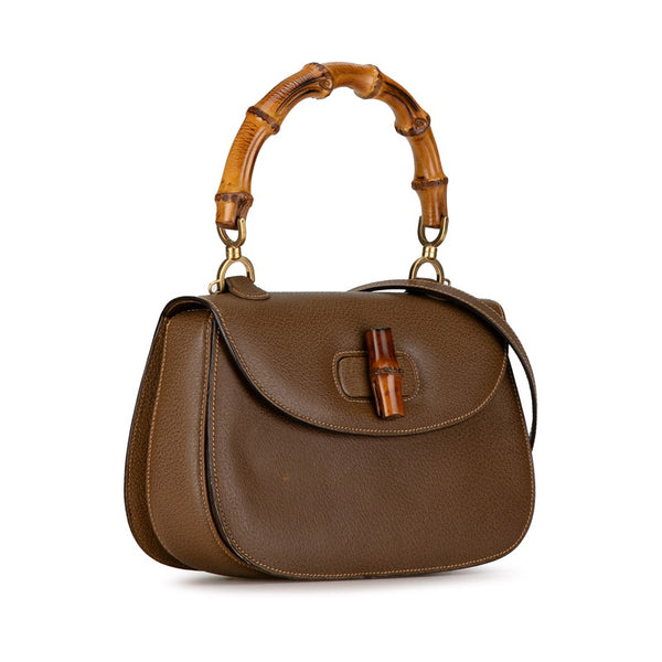 グッチ バンブー ハンドバッグ ショルダーバッグ 2WAY 000 2029 0633 カーキ レザー レディース GUCCI 【中古】