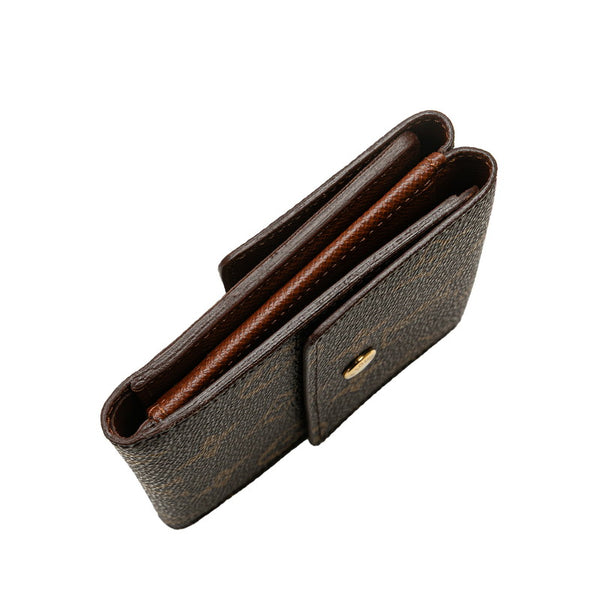 ルイ ヴィトン モノグラム ポルトモネ ビエ カルト クレディ  二つ折り財布 コンパクトウォレット M61652 ブラウン PVC レザー レディース LOUIS VUITTON 【中古】