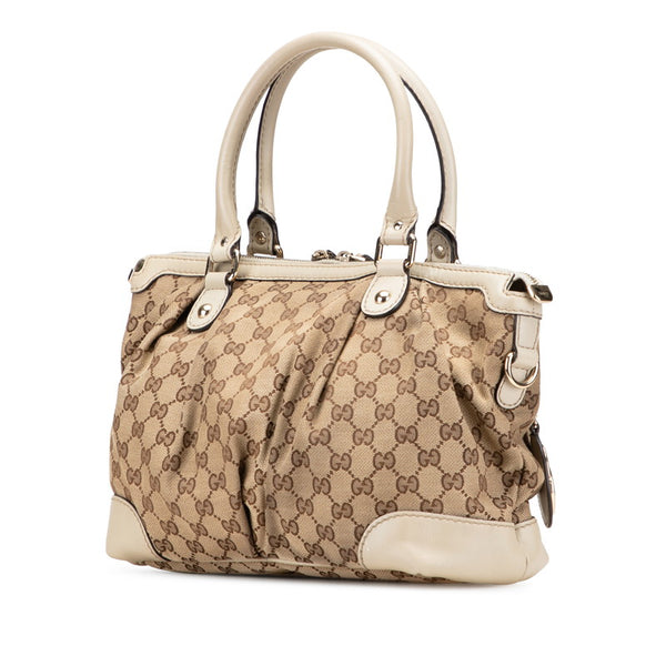 グッチ GGキャンバス スーキー  ハンドバッグ ショルダーバッグ 2WAY 247902 ベージュ アイボリー キャンバス レザー レディース GUCCI 【中古】