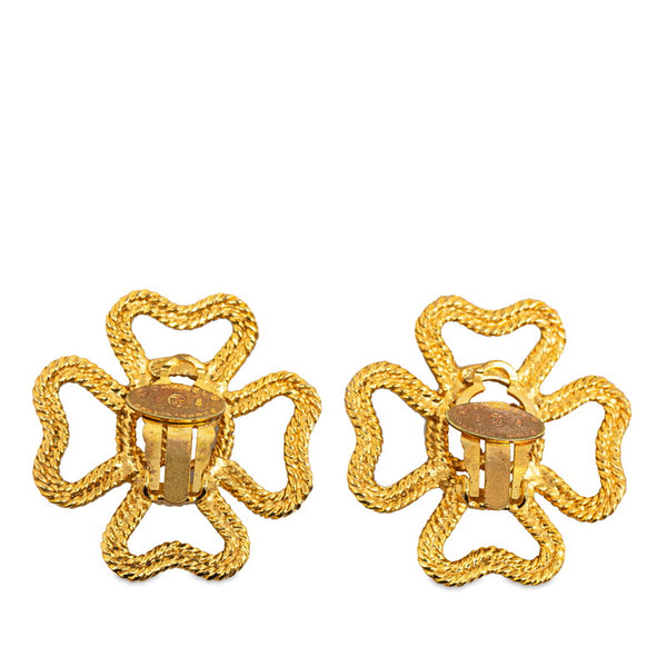 シャネル ココマーク クローバー モチーフ イヤリング ゴールド メッキ レディース CHANEL 【中古】