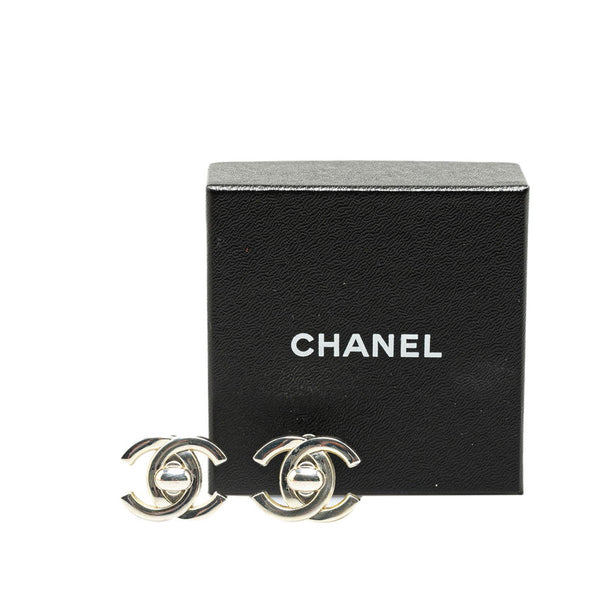 シャネル ヴィンテージ ココマーク ターンロック イヤリング シルバー メタル レディース CHANEL 【中古】