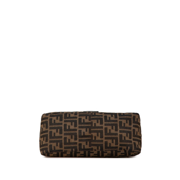 フェンディ ズッカ マンマバケット ワンショルダーバッグ ブラウン キャンバス レザー レディース FENDI 【中古】