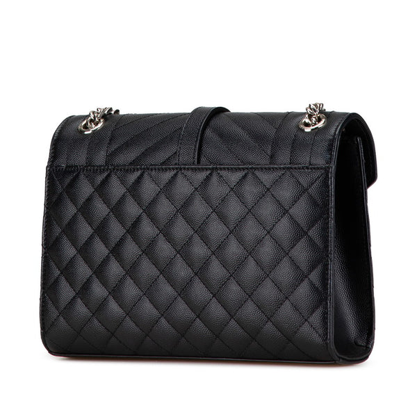 サンローラン エンベロープ チェーン ショルダーバッグ ハンドバッグ 487206 ブラック レザー レディース SAINT LAURENT 【中古】