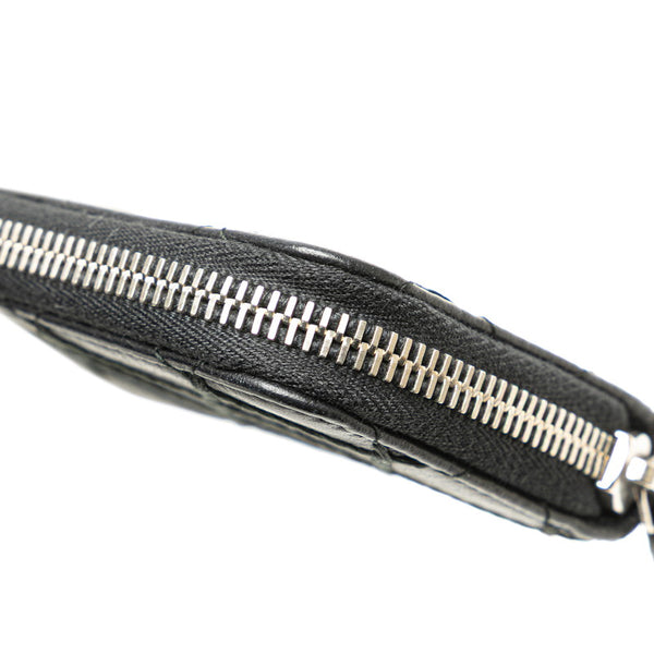 シャネル ココマーク ワイルドステッチ ラウンドファスナー コインケース コインパース ブラック レザー レディース CHANEL 【中古】