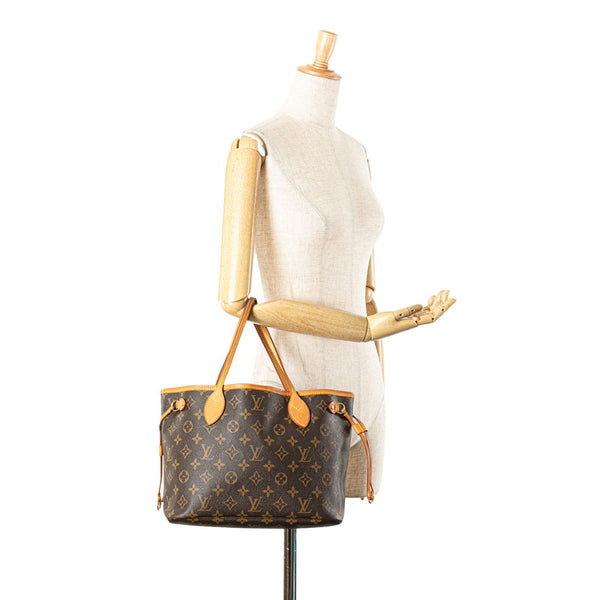 ルイ ヴィトン モノグラム ネヴァーフルPM ハンドバッグ トートバッグ M40155 ブラウン PVC レザー レディース LOUIS VUITTON 【中古】