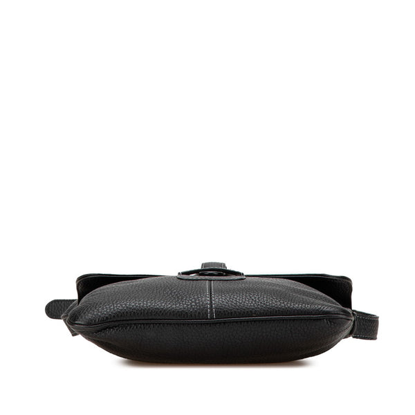 ロエベ 斜め掛け ショルダーバッグ ブラック グレインカーフレザー レディース LOEWE 【中古】