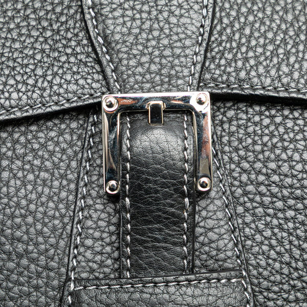 ロエベ 斜め掛け ショルダーバッグ ブラック グレインカーフレザー レディース LOEWE 【中古】