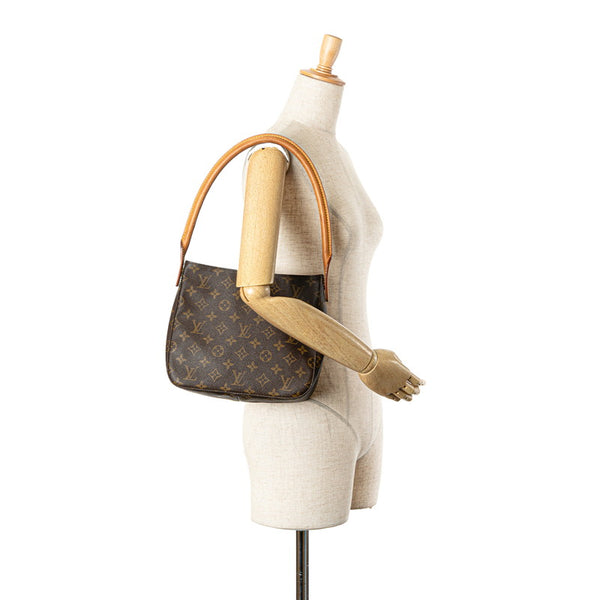 ルイ ヴィトン モノグラム ルーピングMM ハンドバッグ M51146 ブラウン PVC レザー レディース LOUIS VUITTON 【中古】