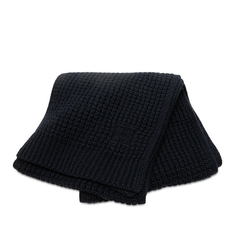 エルメス マフラー ネイビー カシミヤ ジベリン レディース HERMES 【中古】