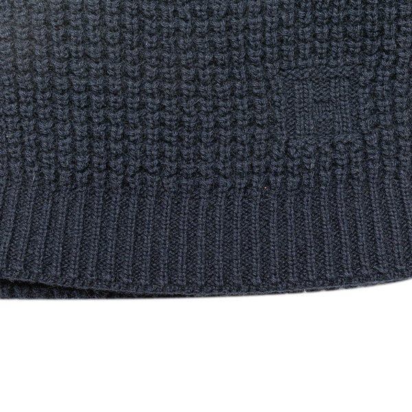 エルメス マフラー ネイビー カシミヤ ジベリン レディース HERMES 【中古】