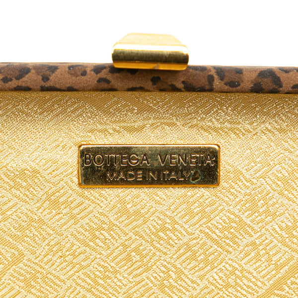 ボッテガヴェネタ レオパード クラッチバッグ カーキグリーン ブラウン ナイロン レディース BOTTEGAVENETA 【中古】