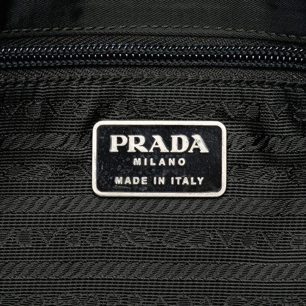 プラダ 三角ロゴプレート ショルダーバッグ メッセンジャーバッグ ブラック ナイロン レザー レディース PRADA 【中古】