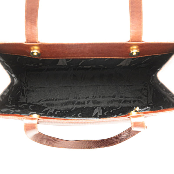 サルヴァトーレフェラガモ ヴァラ 型押し ハンドバッグ トートバッグ BK-21 2530 ブラウン レザー レディース Salvatore Ferragamo 【中古】