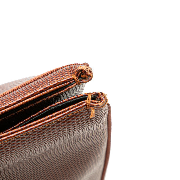 サルヴァトーレフェラガモ ヴァラ 型押し ハンドバッグ トートバッグ BK-21 2530 ブラウン レザー レディース Salvatore Ferragamo 【中古】