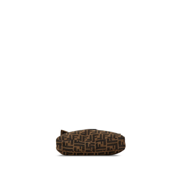 フェンディ ズッカ マンマバケット ハンドバッグ ワンショルダーバッグ ブラウン キャンバス レザー レディース FENDI 【中古】