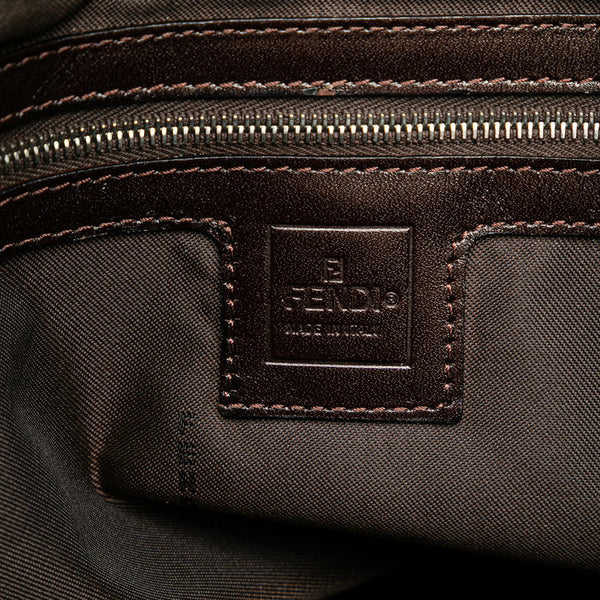 フェンディ ズッカ マンマバケット ハンドバッグ ワンショルダーバッグ ブラウン キャンバス レザー レディース FENDI 【中古】