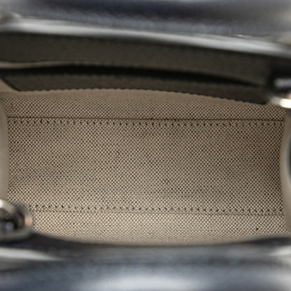 グッチ GGスプリーム インターロッキングG ミニハンドバッグ ショルダーバッグ 2WAY 671623 ネイビー PVC レザー レディース GUCCI 【中古】